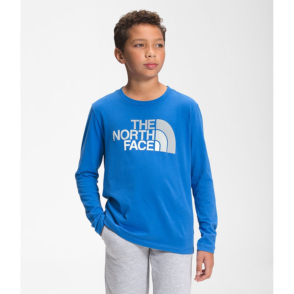 The North Face T-Shirts Boys Australia - The North Face L/S Graphic Blue (ZVD-429306)